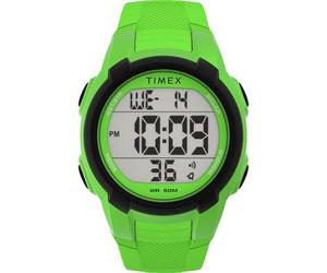 Timex Sport TW5M62800 Montre Unisexe 40 mm, Bracelet en PU Vert, Cadran numérique, boîtier Vert