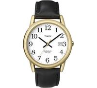 Timex #T2H291 Men's Indiglo Easy Reader White Dial Leather Band Analog Watch