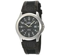 Timex - T40091SU - Expédition - Montre Homme - Quartz Analogique - Cadran Gris - Bracelet Cuir Noir