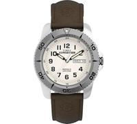 TIMEX - T46681SU - Expédition - Montre Homme - Quartz Analogique - Cadran Blanc - Bracelet Cuir Marron