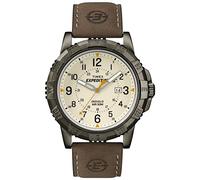 Timex - T49990 - Expédition Rugged - Montre Homme - Quartz Analogique - Cadran Beige - Bracelet Cuir Marron