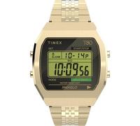 Timex T80 Montre Unisexe, 36 mm, Bracelet en Acier Inoxydable doré, Cadran numérique, boîtier doré TW2V74300