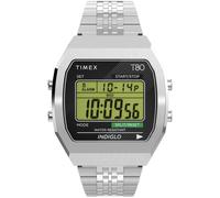 Timex T80 Steel TW2V74200 - Unisex - 36 mm - Numérique - Quartz - Plexiglas