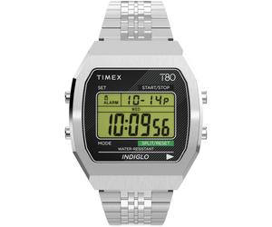 Timex T80 Steel TW2V74200 - Unisex - 36 mm - Numérique - Quartz - Plexiglas