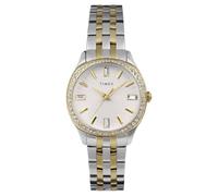Timex Trend Montre pour femmes, 36 mm, bracelet en acier inoxydable bicolore, cadran argenté, boîtier bicolore TW2W17700