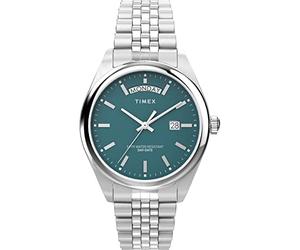 Timex Trend Montre pour Hommes, 41 mm, Bracelet en Acier Inoxydable, Cadran Vert, boîtier en Acier Inoxydable TW2V68000