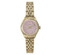 Timex Trend TW2W90800 Montre pour Femmes, 25 mm, Bracelet en Acier Inoxydable doré avec Cadran Rose et boîtier doré