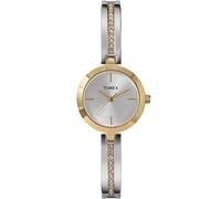 Timex - TW2W96200 - Main Street Montre pour Femme 25 mm avec Bracelet en Alliage Bicolore, Cadran Argenté, Boîtier Doré