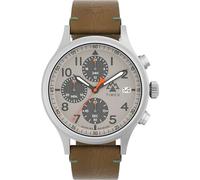 Timex - TW2Y29900 - Expedition North Montre pour Homme 42 mm avec Bracelet à Dégagement Rapide en Cuir Vegan Marron, Cadran Gris, Boîtier en Acier