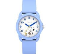 Timex Youth Peanuts Youth Spring Montre 30 mm avec Bracelet Bleu et Cadran Blanc et boîtier Bleu