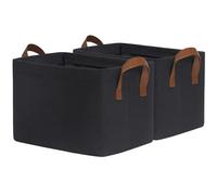 TIMEYARD Boîte de rangement Noir 2-Pack, 30L Panier de rangement, Organisateur de placard, Panier de rangement pour salle de bain, étagère, bureau, salle de bain, Panier à linge pliable, Rectangulaire