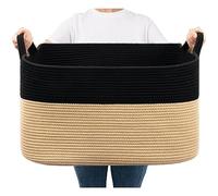 TIMEYARD Panier à Linge, Corbeille de Rangement, Panier à Linge Pliable, Collecteur de Linge, Panier de Rangement pour Enfants pour Jouets, 65L, Noir et Brun