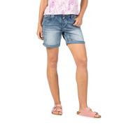 Timezone ALEXATZ Short en jean pour femme Taille moyenne Coupe droite Bleu W25-W33, 3014-3547 Fresh Indigo Wash, 27W