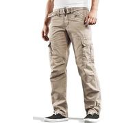 Timezone BenitoTZ Benito Pantalon cargo pour homme avec ceinture en tissu, Marron dune, 33W x 34L