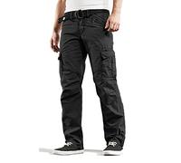 Timezone BenitoTZ Benito Pantalon cargo pour homme avec ceinture en tissu, Noir , 33W x 30L