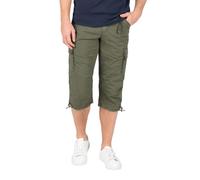 Timezone MILESTZ Short cargo 3/4 pour homme - Taille moyenne - Coupe ample - W30-W40, 1212-4724 - Olive clair délavé, 38W