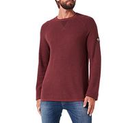 Timezone Spiral Knit Crewneck Sweater, Amarone Red, L Homme