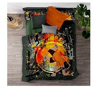 Timiany Ensemble De Literie Housse De Couette, Ensemble De Literie Imprimé Hip Hop 3D Graffiti Couette Et Taies d'oreiller à Fermeture éclair en Microfibre (Graffiti de Rue,220x240+50x75)