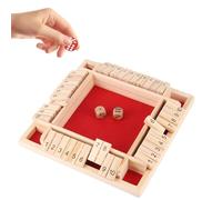 TIMIFUN Jeu de dés Shut The Box en Bois pour 2 à 4 Joueurs, Jeu de mathématiques Familial en Bois, Version Classique pour Enfants et Adultes, idéal pour la Classe, la Maison (Red, Unboxed)