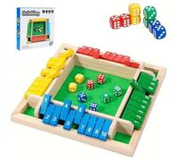 TIMIFUN Jeu de dés Shut The Box en Bois pour 2 à 4 Joueurs, Jeu de mathématiques Familial en Bois, Version Classique pour Enfants et Adultes, idéal pour la Classe, la Maison (Color, Color Box)