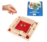 TIMIFUN Jeu de dés Shut The Box en Bois pour 2 à 4 Joueurs, Jeu de mathématiques Familial en Bois, Version Classique pour Enfants et Adultes, idéal pour la Classe, la Maison (Red, Color Box)