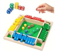 TIMIFUN Jeu de dés Shut The Box en Bois pour 2 à 4 Joueurs, Jeu de mathématiques Familial en Bois, Version Classique pour Enfants et Adultes, idéal pour la Classe, la Maison (Color, Unboxed)