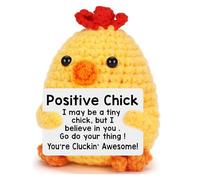 TIMIFUN Peluches De Soutien éMotionnel, PoupéE Positive Amusante, Adorable PoupéE Au Crochet, Cadeaux Amusants Et Insolites pour Meilleur Ami, CollèGue, Petite Amie, Ami, Petit Ami (Chick)