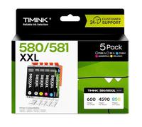 Timink 580 581 XXL Cartouche d'encre Compatible Multipack pour Canon PGI-580 CLI-581 pour PIXMA TS6150 TS6250 TS6350 TS8150 TS8250 TR8550 TR7550 TS705 (2N/1C/1M/1Y)