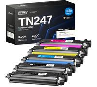 Timink TN-243CMYK MFC L3750CDW TN247 Toner : Lot de 5 MFC-L3770CDW Compatible pour Brother DCP-L3550CDW MFC-L3750CDW TN243CMYK TN247 HL-L3210CW DCP-L3510CDW HL-L3230CDW MFC-L3710CW TN-247 TN-243BK