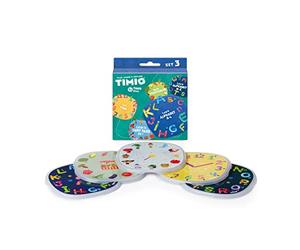 TIMIO Disc Set # 3 : 5 disques Audio pour Le Lecteur TIMIO | Apprendre 12 Contes de fées Vol. 1, l'heure, Les légumes, l'alphabet A-L, l'alphabet M-Z | 8 Langues incluses |