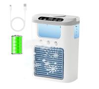 Timisea Mini climatiseur mobile : refroidisseur d'air 3 en 1 avec brume à 3 niveaux, humidification et réservoir d'eau de 600 ml pour un refroidissement efficace de la pièce, silencieux, portable