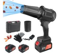 Timisea Turbo Jet Blower Kit professionnel souffleur à batterie au lithium avec 2 batteries, chargeur, mallette de transport Flux d'air variable pour feuilles, voiture, industrie Avec tête de rechange