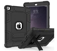 TIMISM Coque pour iPad Air 2ème génération 2014, iPad Air 2 avec béquille, 3 en 1 très résistante aux Chocs Hybride à Trois Couches de Protection pour iPad Air 2 A1566, A1567 (Noir)