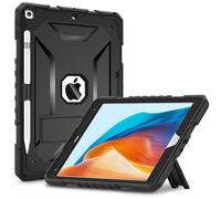 TIMISM Étui pour iPad 9e génération, iPad 8e/7e génération, iPad 10.2 2021/2020/2019 avec béquille, Coque de Protection Hybride Rigide à Trois Couches, Noir