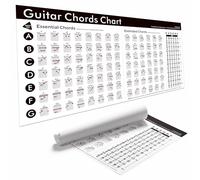 TiMitA Tableau d'accords de guitare - Tableau de référence essentiel et étendu pour les joueurs débutants et avancés, imprimé sur toile, roulé dans un tube, non plié