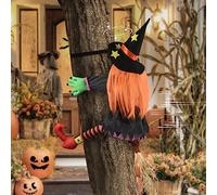 Timiyou Halloween Decoration, Décorations pour Sorcières d'halloween, Sorcière Qui S'Écrase dans l'arbre d'halloween, Accessoires de Sorcière Volante pour Cour, Jardin, Porche, Intérieur, D'extérieur