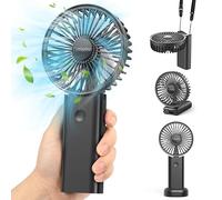 Timiyou Mini Ventilateur Portable, Ventilateur à main, Petit Ventilateurs USB de Voyage, Ventilateurs Manuel Rechargeable Avec 3 Vitesses Pour Extérieur, Déplacement, Bureau, Camping
