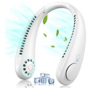 Timiyou Ventilateur de Cou Silencieux - 3 Vitesses, Rechargeable, 360° Cooling Sans Pale - Portable pour Bureau, Domicile, Voyage, Plein Air, Camping - Cadeau