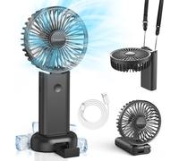 Timiyou Ventilateur Portable à Main 3000mAh - Rechargeable, Ultra Silencieux, Pliable à 90° avec Lanière, 3 Vitesses - Idéal pour Voyage, Camping, Intérieur & Extérieur