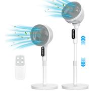 Timiyou Ventilateur sur Pied, Ventilateur Silencieux Avec Télécommande Puissant Flux D’Air,6 Vitesses Et 9h Minuterie,Hauteur Réglable,Incliner Vers Le Haut 90°,pour Maison Chambre Bureau