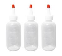 TIMJJG Lot de 3 flacons applicateurs en plastique pointus - Flacons transparents avec bouchon - Pour salon de coiffure - Accessoires de bain