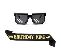 TIMJJG Sangle D'Épaule d'anniversaire 1 Pièce Et Lunettes De Soleil 1 Pièce, Accessoires D'Ambiance De Fête d'anniversaire, Robe De Star d'anniversaire Personnalisée, Fêtes Et Photos À Thème.