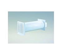 Timloc en blanc avec connexion Plat Extracteur pour 125er abluft Système Dimensions extérieures Grille 155 x 155 mm anti-retour jusqu'à 450 mm mur Épaisseur abluft technique rectangulaire pour canal/Tube Carré Plat