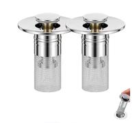 Timnamy Drain Filter,Kouglh Pop Up Sink Drain Strainer,Stainless Steel Floor Drain Filter Bathroom,Sink Stopper Pop Up Drain Plug Filter, Bathtub Drain Hair Catcher (2pcs)