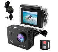 TIMNUT Sport Caméra 4K 30FPS, HD 20 MP Caméscope WiFi, Caméra Étanche 40m avec Microphone, télécommande, EIS Anti-Vibration, 2 Batteries, Divers Accessoires