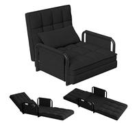 TIMORWTF Fauteuil de Sol Pliable, Canapé Paresseux Fauteuil Convertible Inclinable en 5 Position Chaise de Plancher Chaise de Sol avec Coussins Lombaires, Peluche d'agneau (Noir)