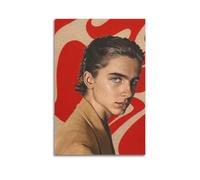 Timothee Chalamet 5 Poster sur toile pour décoration de chambre à coucher, bureau, chambre, cadeau 60 x 90 cm