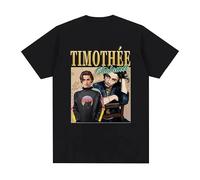 Timothee Chalamet Graphic T-Shirt Men's Fashion Vintage Short Sleeve T-Shirts 90s TV Actor Casual Oversized T Shirts Tops Unisex Black XL