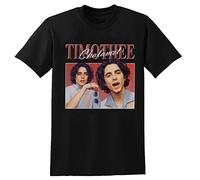 Timothee Chalamet Vintage T-Shirt Men Retro 90S Cotton TV Tee Men's Unisex Tee Black S Unisex 100% Cotton Short-Sleeve T-Shirts Black XXL
