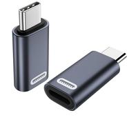 TiMOVO 2PCS Adaptateur Convertisseur Femelle vers USB C Mâle avec Chargeur PD Rapide 35 W/Transfert de Données pour iPhone 15/16/Pro/Pro Max/Plus, iPad Pro/Air, Gris